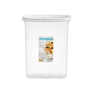 Кутия за зърнени храни Leknes, с капак, 2.4 L, сива