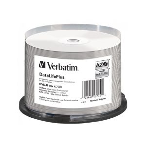 DVD-R Verbatim, 4.7 GB, 16x, AZO покритие, DL+ Medical, 50 броя в шпиндел