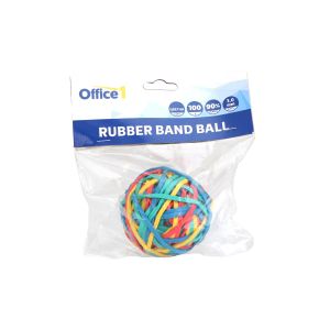 Office 1 Ластици, 90% каучук, диаметър 50 mm, широчина 3.0 mm, 100 g, на топка, цветни