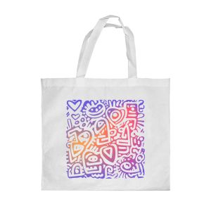 Gift&Go Торбичка Fun - Дудъл, полиестерна, 38 х 39 cm, бяла
