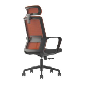 Директорски стол RFG Smart HB, дамаска и меш, Tilt механизъм, до 120 kg, черна седалка, тъмночервена облегалка