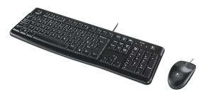 Клавиатура и мишка Logitech MK120, с кабел, черни, USB, без кирилизация