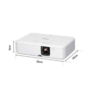 Проектор Epson CO-FH02, 3LCD, FullHD, 3000 lm, HDMI, USB, 16:9, UHE 188 Watt, HDMI, ниво на шум 37 dB, 2.6 kg, бял