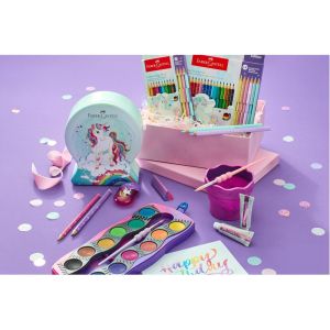 Faber-Castell Чаша за рисуване, сгъваема, розов мрамор