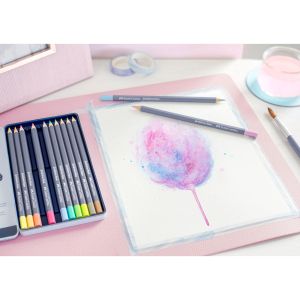 Faber-Castell Моливи Goldfaber Aqua, 12 пастелни цвята