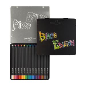 Faber-Castell Моливи Black Edition, 24 цвята, в метална кутия