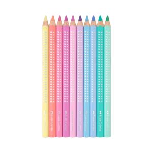 Faber-Castell Моливи Sparkle Jumbo, 10 пастелни цвята