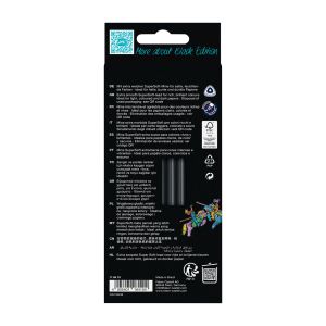 Faber-Castell Моливи Black Edition, 12 неонови и пастелни цвята