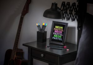 Faber-Castell Моливи Black Edition, 12 неонови и пастелни цвята