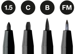 Faber-Castell Тънкописец Pitt, C, B, Fude M, черен, 4 броя