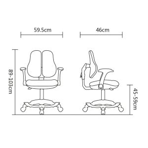 Детски стол RFG Ergo Cute White, текстил, до 100 kg, розов