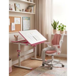 Детски стол RFG Ergo Cute White, текстил, до 100 kg, розов