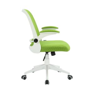 Офис стол RFG Pretty White W, дамаска и меш, Tilt механизъм, до 120 kg, зелен