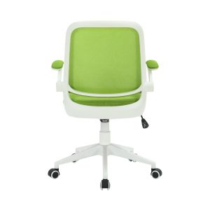 Офис стол RFG Pretty White W, дамаска и меш, Tilt механизъм, до 120 kg, зелен