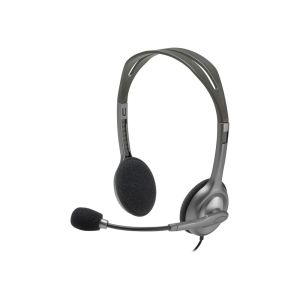 Слушалки Logitech H110, с микрофон, 3.5 mm жак, 58 dB, 100 - 16000 Hz, 1.8 m кабел, сребристи