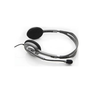 Слушалки Logitech H110, с микрофон, 3.5 mm жак, 58 dB, 100 - 16000 Hz, 1.8 m кабел, сребристи