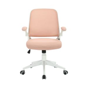 Офис стол RFG Pretty White W, дамаска и меш, Tilt механизъм, до 120 kg, розов