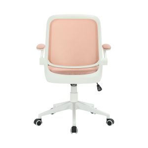 Офис стол RFG Pretty White W, дамаска и меш, Tilt механизъм, до 120 kg, розов
