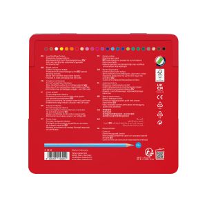 Faber-Castell Цветни моливи Замък, 24 цвята, в метална кутия