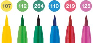 Faber-Castell Маркер-четка Pitt Artist, пролет, 6 броя