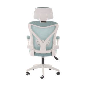 Директорски стол RFG Jolly White HB, дамаска и меш, Tilt механизъм, полипропиленова основа, до 120 kg, син