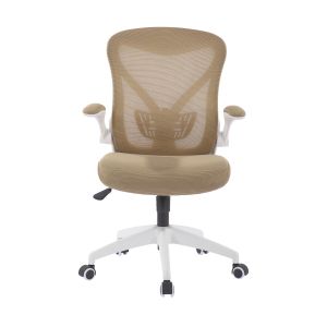 Офис стол RFG Jolly White W, дамаска и меш, Tilt механизъм, до 120 kg, бежов
