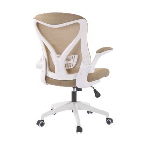 Офис стол RFG Jolly White W, дамаска и меш, Tilt механизъм, до 120 kg, бежов