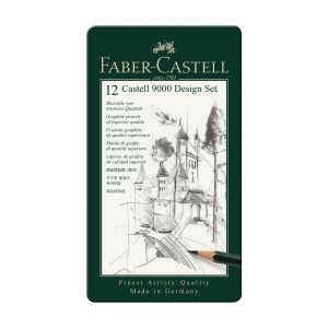 Faber-Castell Молив Castell 9000, чернографитен, комплект за дизайнери, различни твърдости, 12 броя