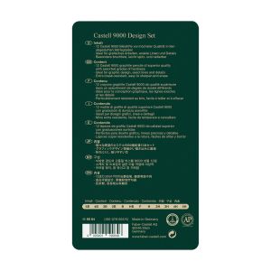 Faber-Castell Молив Castell 9000, чернографитен, комплект за дизайнери, различни твърдости, 12 броя