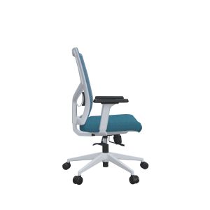 Ергономичен стол RFG Snow W, дамаска и меш, Multi-function механизъм, до 120 kg, светлосиня седалка, светлосиня облегалка