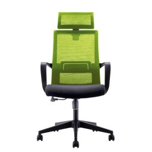 Директорски стол RFG Smart HB, дамаска и меш, Tilt механизъм, до 120 kg, черна седалка, зелена облегалка