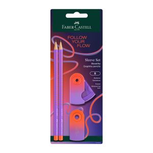 Faber-Castell Моливи Grip 2001, B, с острилка, Punchy melon, 2 броя