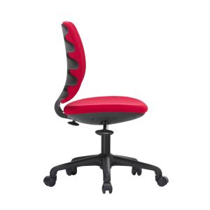 Детски стол RFG Lucky Black, дамаска, червена седалка, червена облегалка