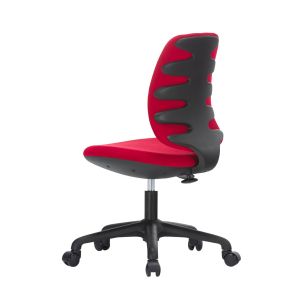 Детски стол RFG Lucky Black, дамаска, червена седалка, червена облегалка
