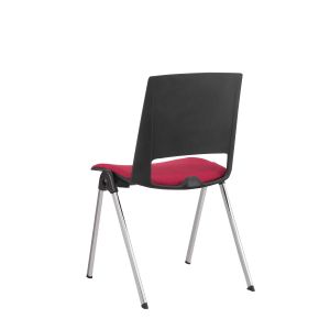 Посетителски стол RFG Sweet Chrome Black, текстил, до 120 kg, червен, 2 броя в комплект