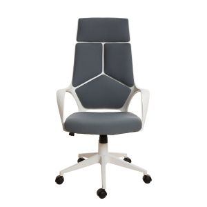 Директорски стол Force White, текстил, Tilt механизъм, до 120 kg, сив