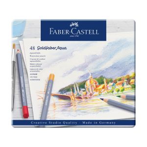 Faber-Castell Акварелни моливи Goldfaber Aqua, 48 цвята, в метална кутия