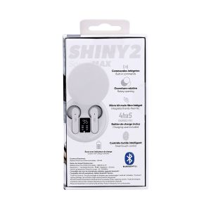 Слушалки TNB Shiny 2, безжични, с Bluetooth, USB Type-C, 95 dB, бели