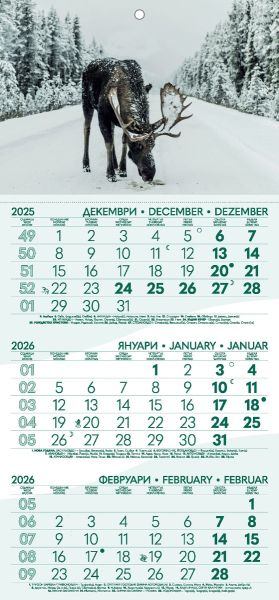 Стенен работен календар РК 101, 1 секция, зелен