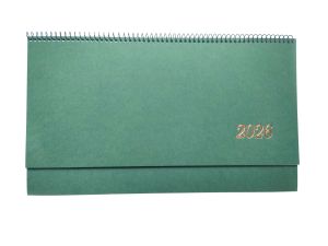 Настолен Календар-бележник КН11 черен/червен, 2026, структ, зелен