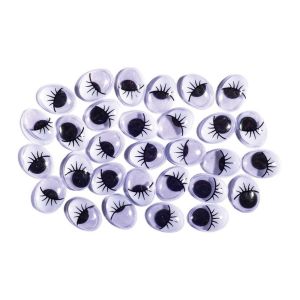 Очички Junior, мърдащи, овална форма и мигли, 12 х 16 mm, 30 броя
