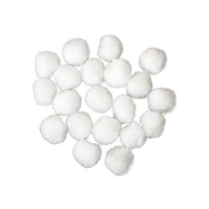 Помпони за декорация Junior, 20 mm, бели, 20 броя