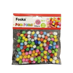Foska Помпони за декорация, с блясък, 100 броя