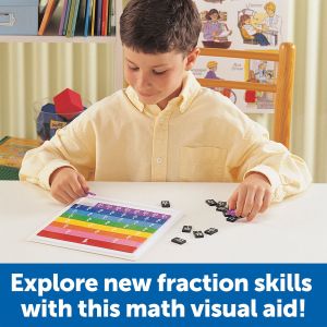 Learning Resources Плочки с дроби, цветни, 54 части