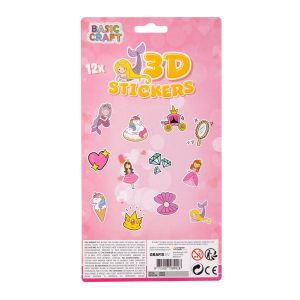 Moxy 3D Стикери с брокат, 12 броя, розови
