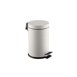 Кош за отпадъци Dayco, с педал, метален, диаметър 22 х 36 cm, 12 L, бял