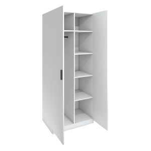 Гардероб RFG Monaco, с рафтове, 800 х 550 х 2000 mm, ПДЧ 18 mm, бял
