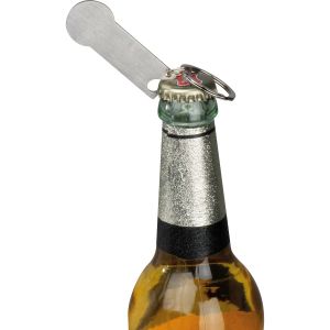 Ключодържател с отварачка и вграден жетон, сив