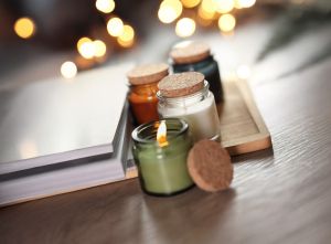 Ароматизирана свещ в бурканче, 70g, бежова