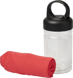 Охлаждаща кърпа в контейнер, червена